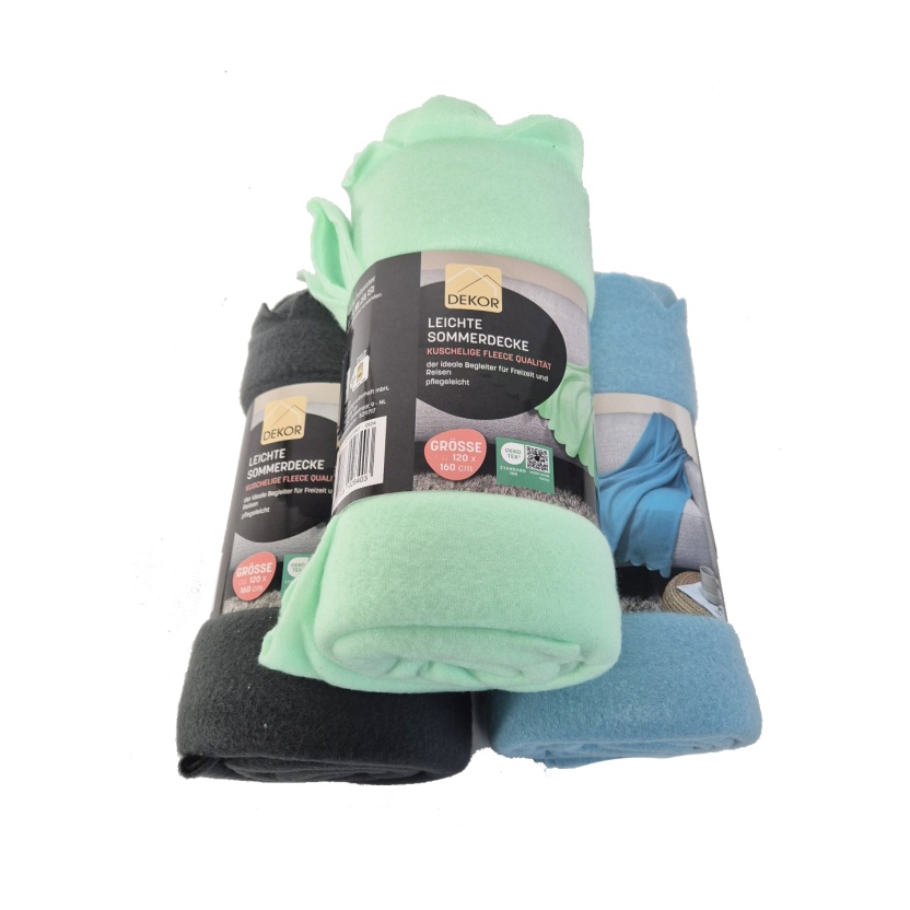 Drie kleurenassortiment Dekor lichtgewicht fleece plaids - 120x160cm - Afbeelding 2