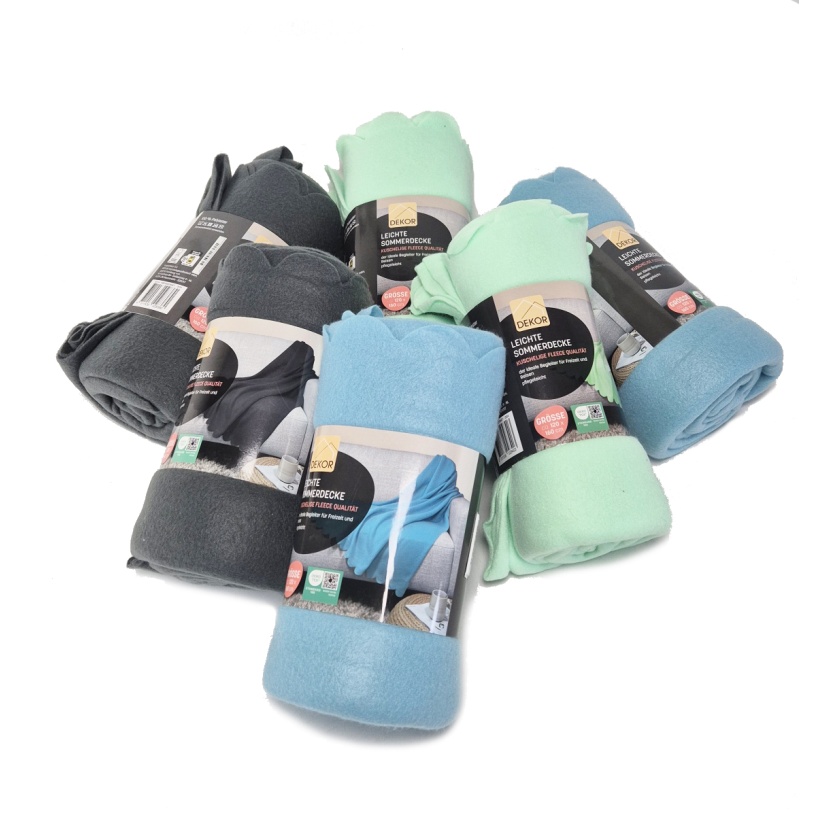 Drie kleurenassortiment Dekor lichtgewicht fleece plaids - 120x160cm
