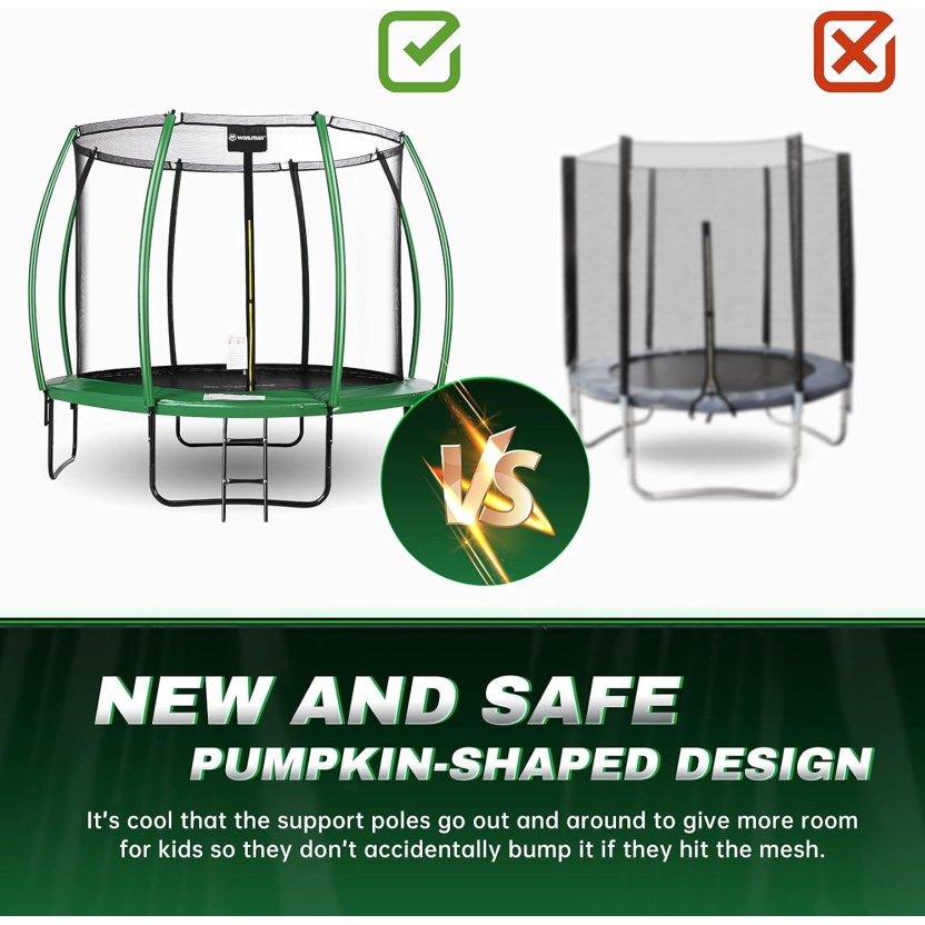 Green Win.max pumkin model trampolines 366cm with ladder and safety net - Image 5