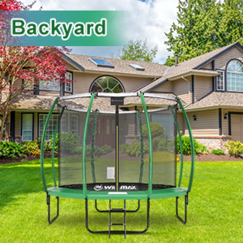 Green Win.max pumkin model trampolines 366cm with ladder and safety net - Image 8