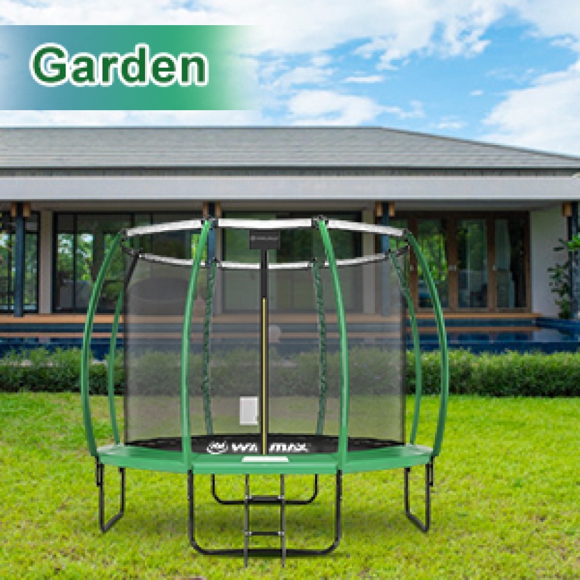 Green Win.max pumkin model trampolines 366cm with ladder and safety net - Image 9