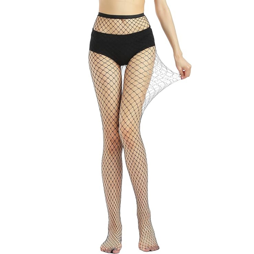 Zwarte netkousen panty's voor dames - Afbeelding 2