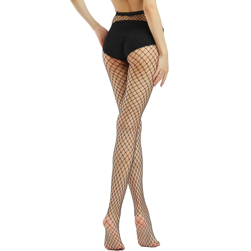 Zwarte netkousen panty's voor dames - Afbeelding 5