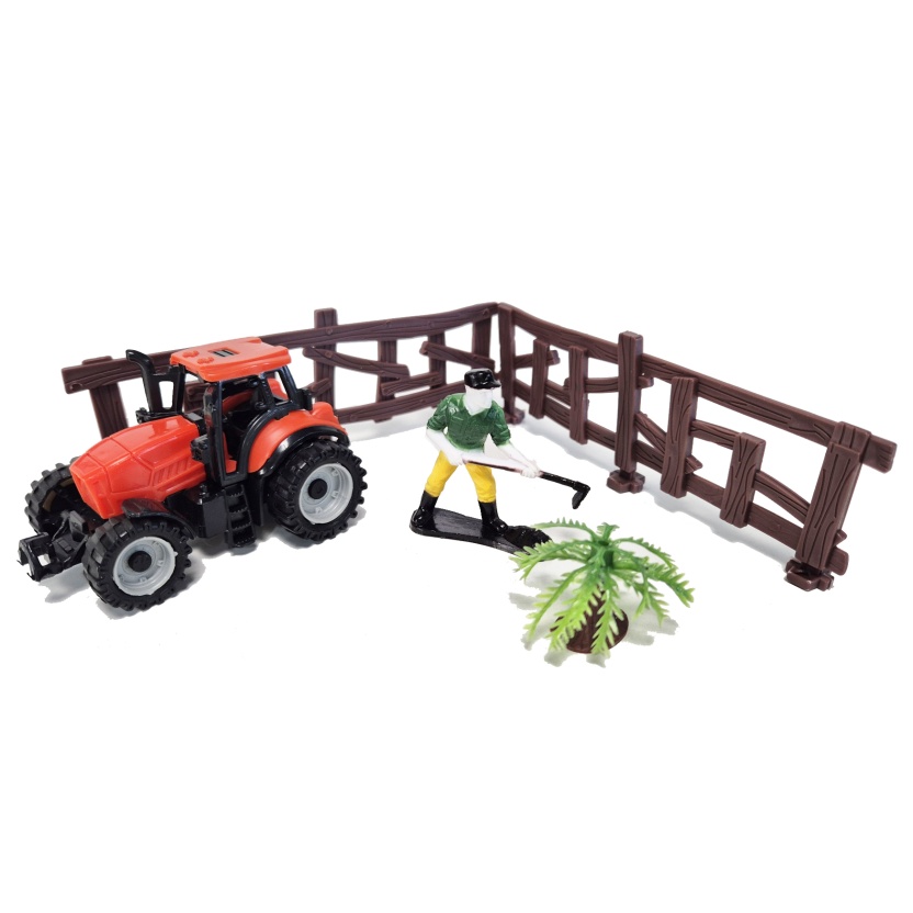 Kids toys - Farm Series tractor with fence and farmer figure - Image 2