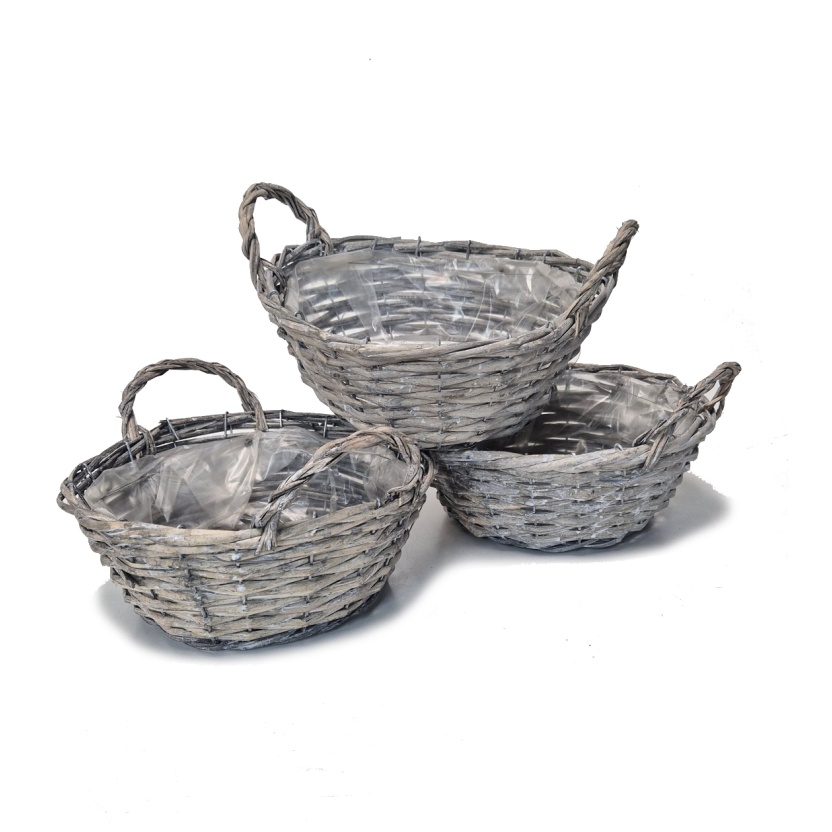 Greywash plant baskets made from willow wood - Image 3