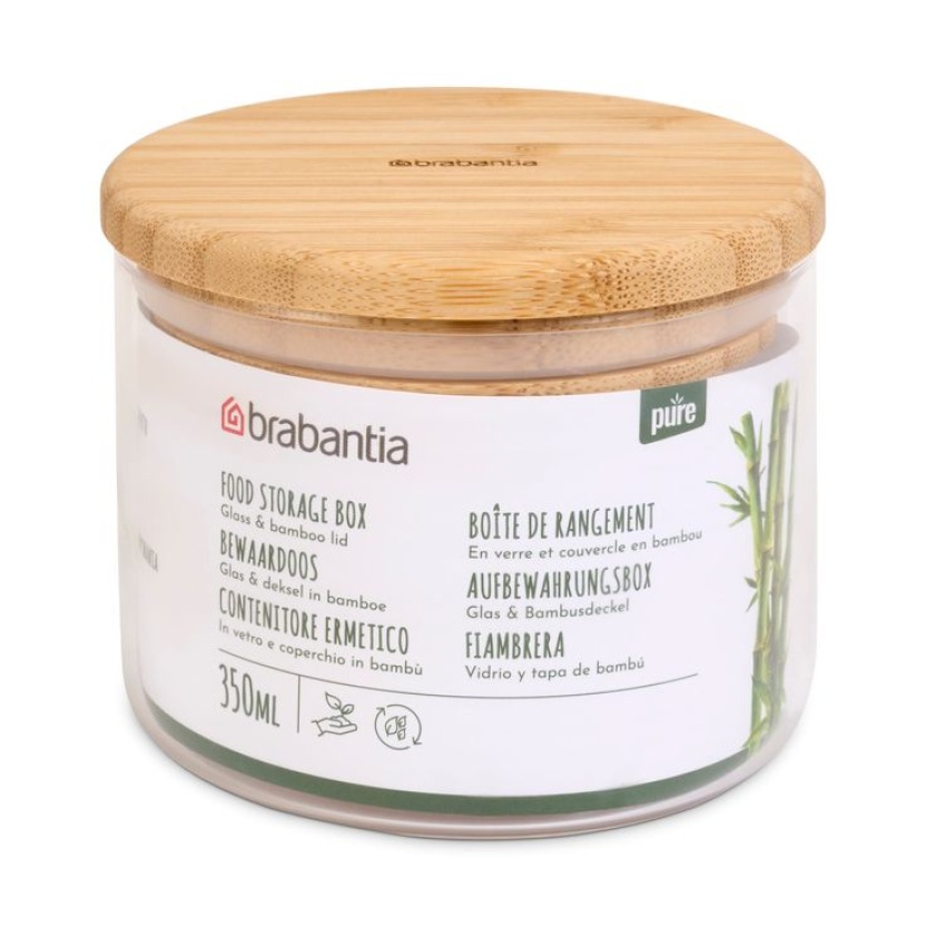 Brabantia Pure Food glazen voorraadpotten met bamboe deksel 350ML