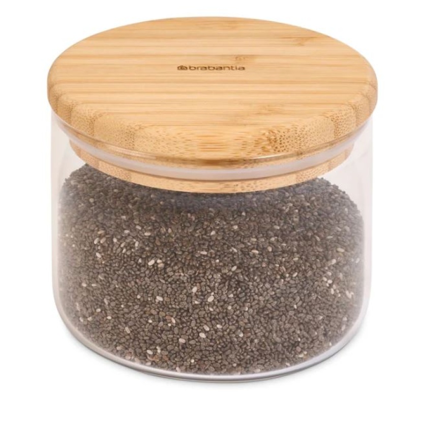 Brabantia Pure Food glazen voorraadpotten met bamboe deksel 350ML - Afbeelding 5