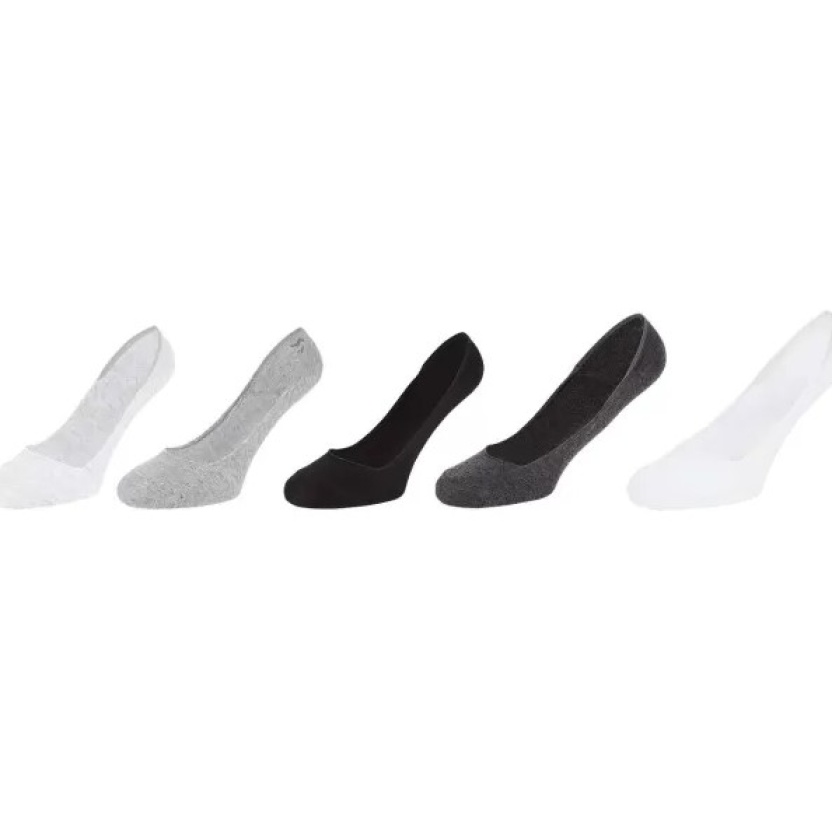 5-Pack various colours footies socks for women with antislip with silicone