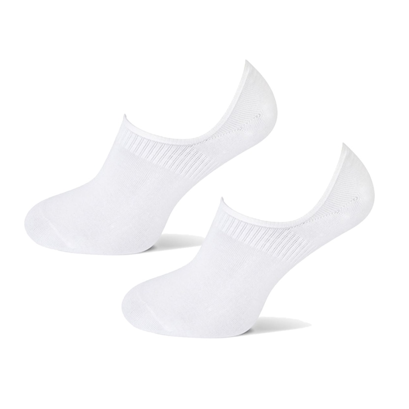 White 2-pack bamboo no show women's socks - Image 2