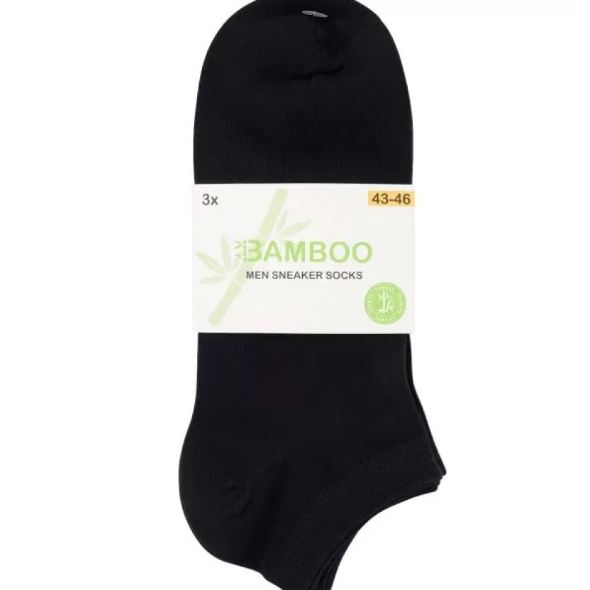 3-Packs zwarte bamboe sneakersokken voor mannen en vrouwen - Afbeelding 2