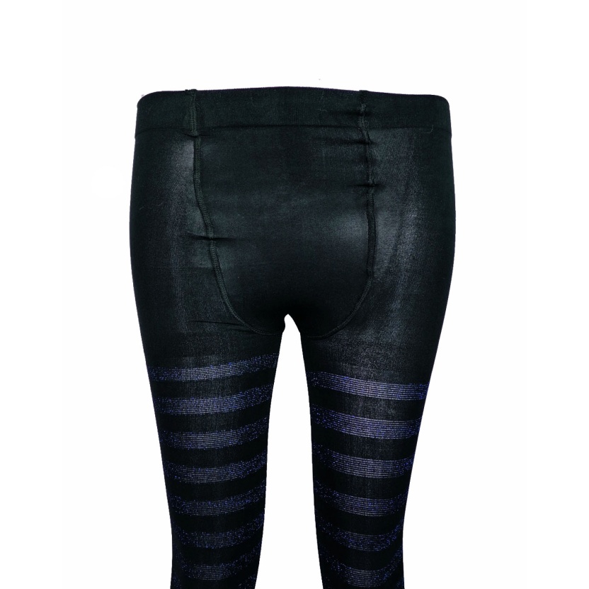 Black Tutu charmed 50 denier tights with blue striped lurex A903B - Image 3