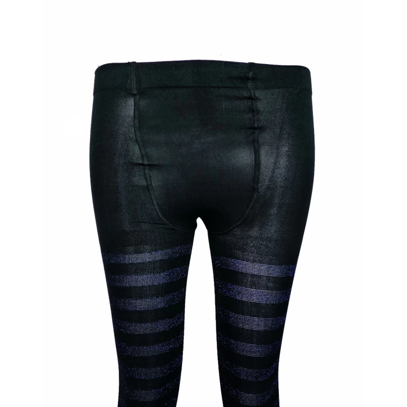 Black Tutu charmed 50 denier tights with blue striped lurex A903B - Image 3