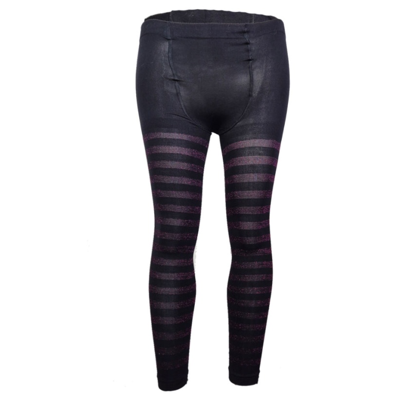 Zwarte Tutu Charmed 50 denier panty met paars gestreepte lurex A903R