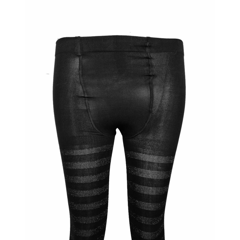 Black Tutu charmed 50 denier tights with silver striped lurex A903S - Image 3