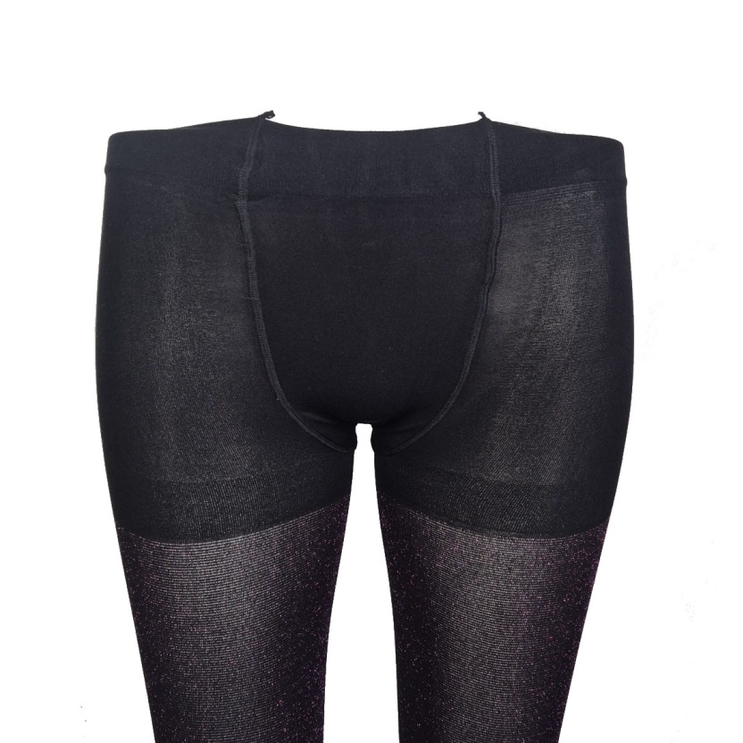 Black Tutu charmed 50 denier tights with purple lurex A905R - Image 2
