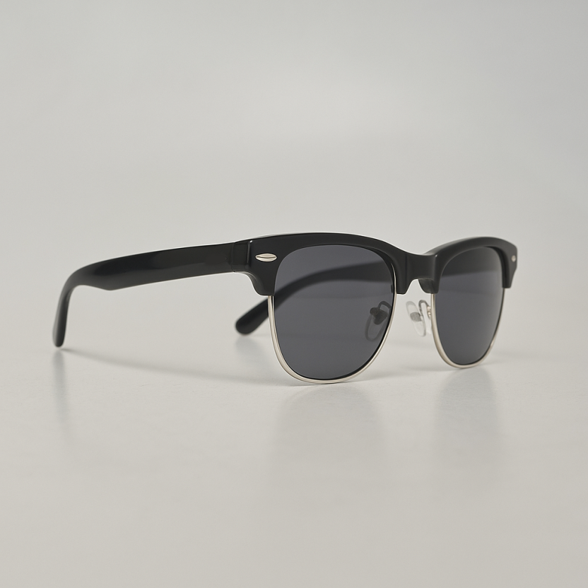 Black Distressed sunglasses with black/silver frame 2034-SW - Image 2
