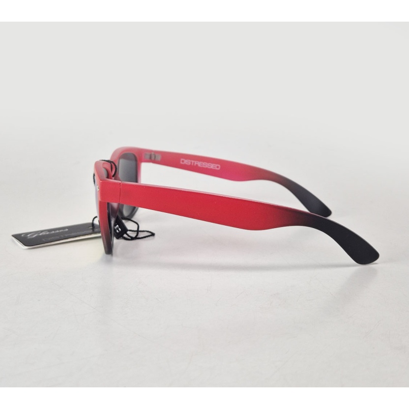 Rood/zwarte 'Distressed' zonnebril met spiegelglazen 2217-48 - Afbeelding 3