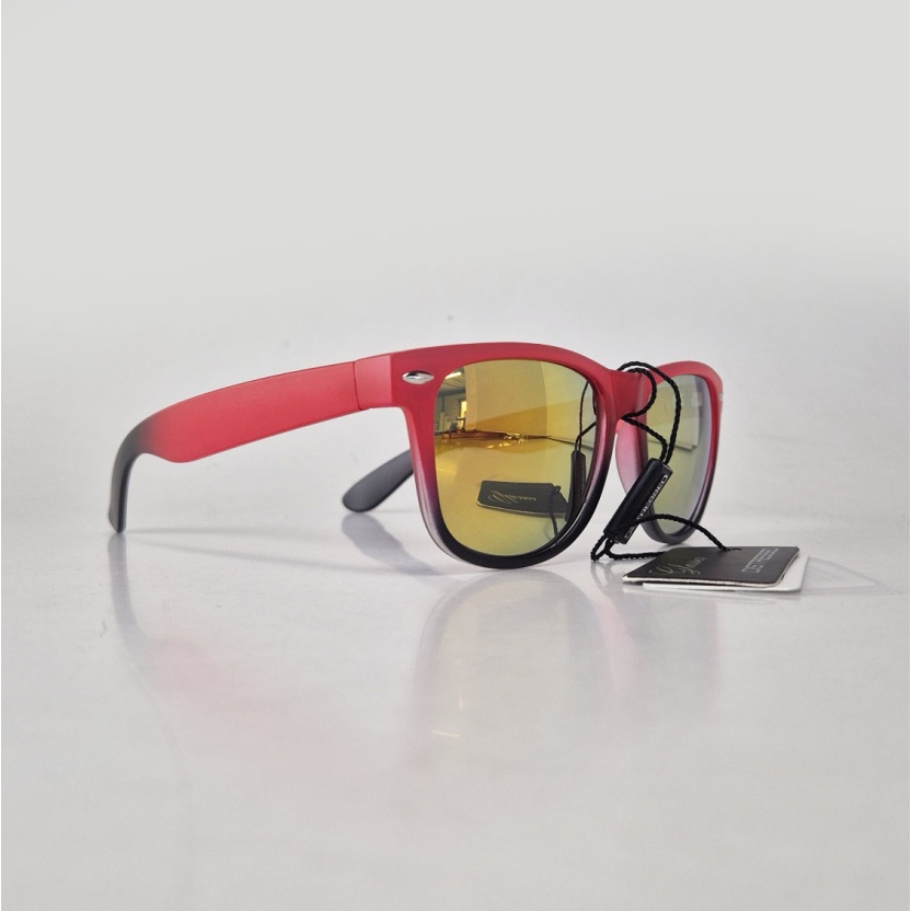 Rood/zwarte 'Distressed' zonnebril met spiegelglazen 2217-48 - Afbeelding 2