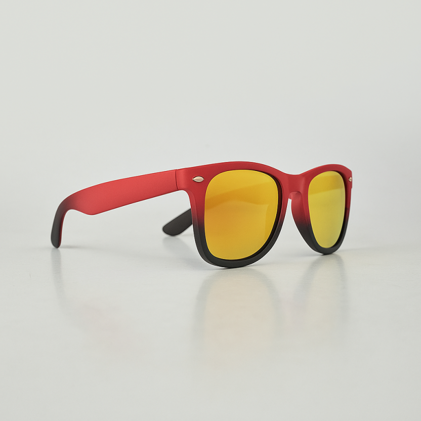 Red/black 'Distressed' sunglasses with mirror lenses 2217-48 - Image 2