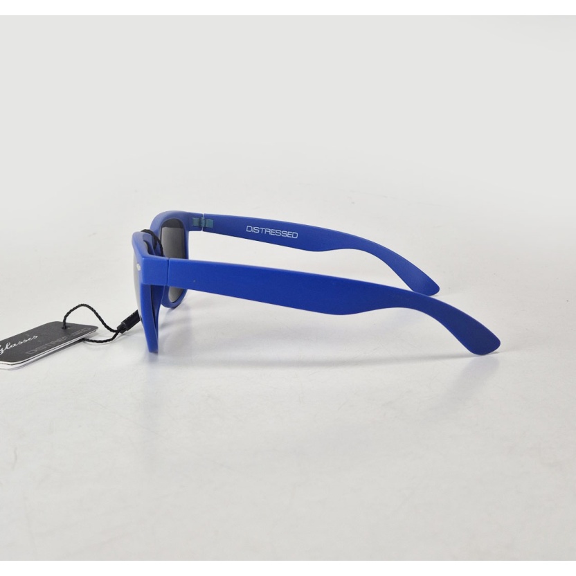 Blue 'Distressed' sunglasses with mirror lenses 2217-BLSIL - Image 3
