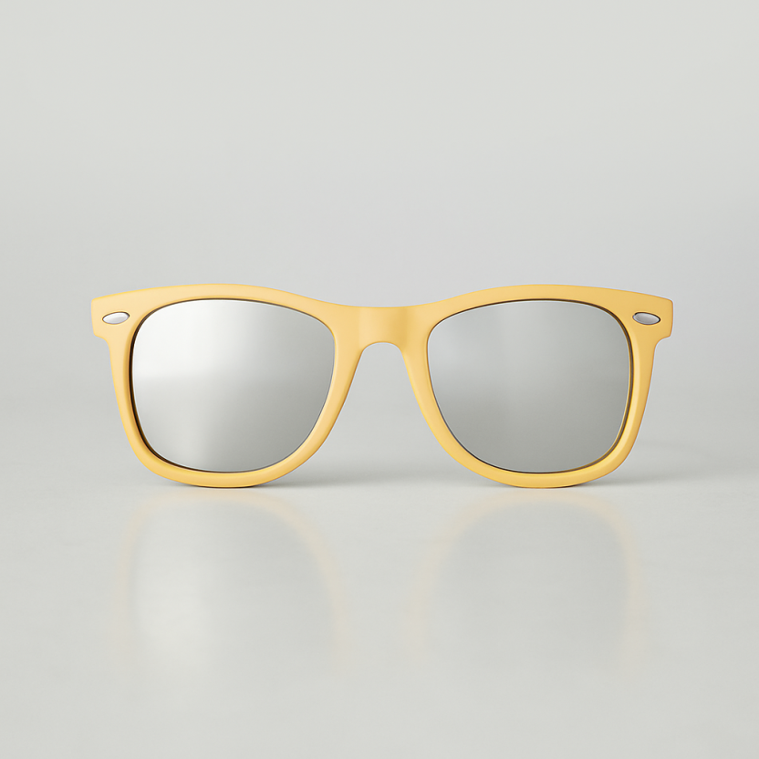 Yellow 'Distressed' unisex sunglasses with mirror lenses 2217-GESIL