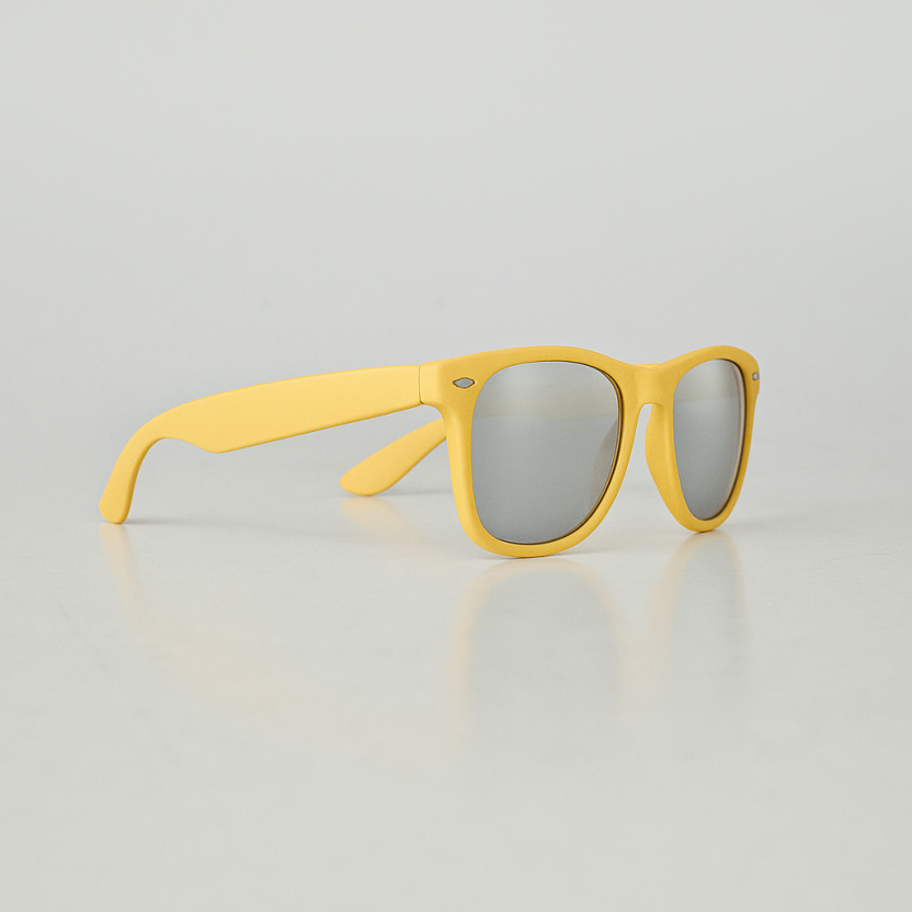 Yellow 'Distressed' unisex sunglasses with mirror lenses 2217-GESIL - Image 2