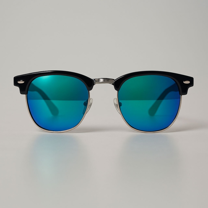 Black Distressed sunglasses with purple/blue mirror lenses 2218-10