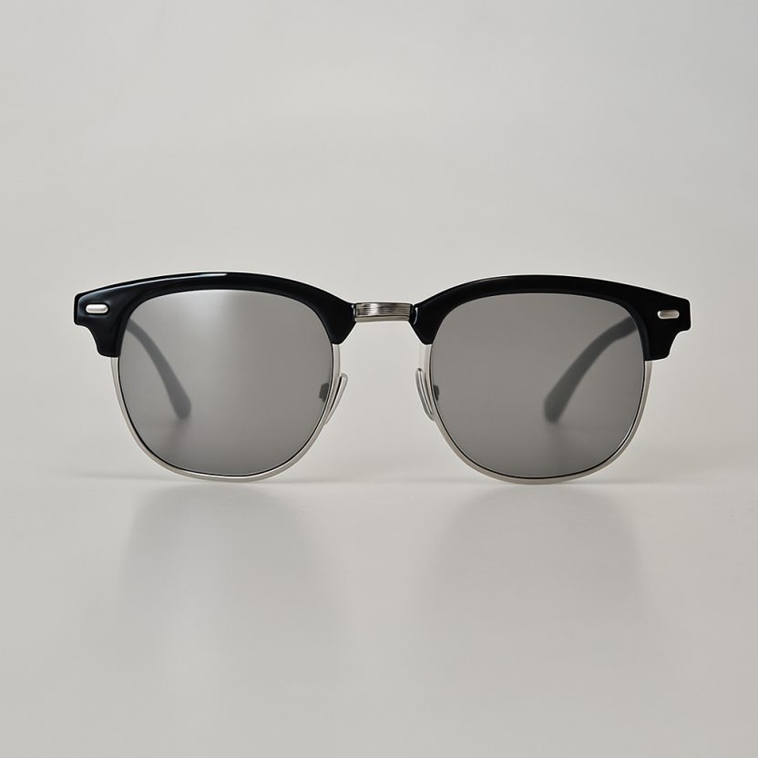 Black Distressed sunglasses with mirror lenses 2218-12