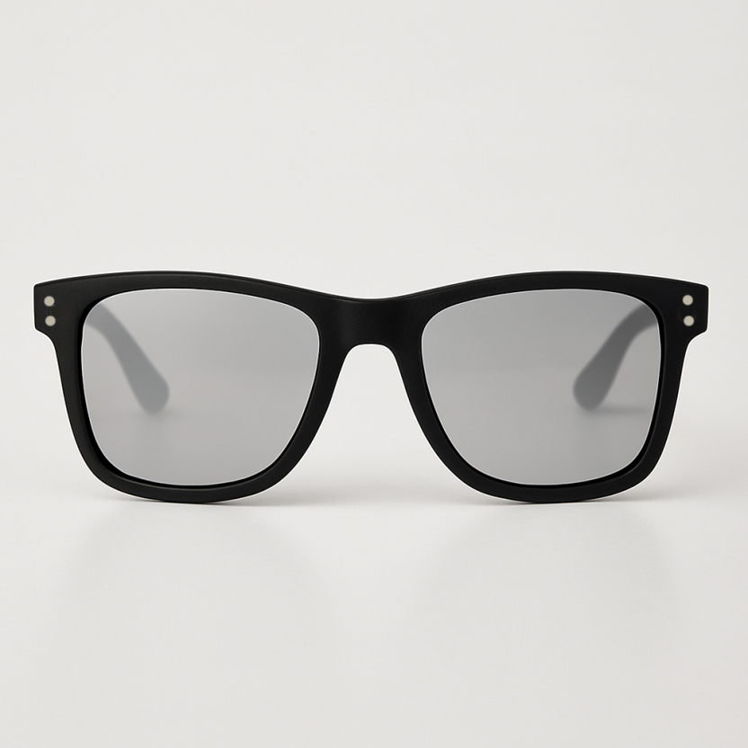Black Distressed sunglasses with silver mirror lenses 2220-08