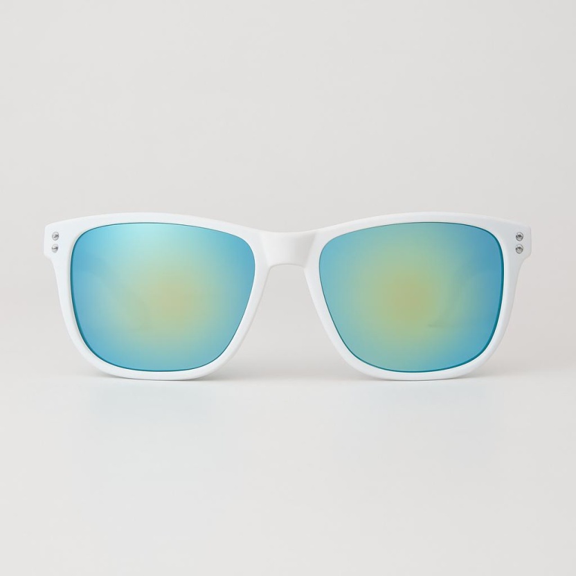 White 'Distressed' sunglasses for with mirror lenses 2220-13