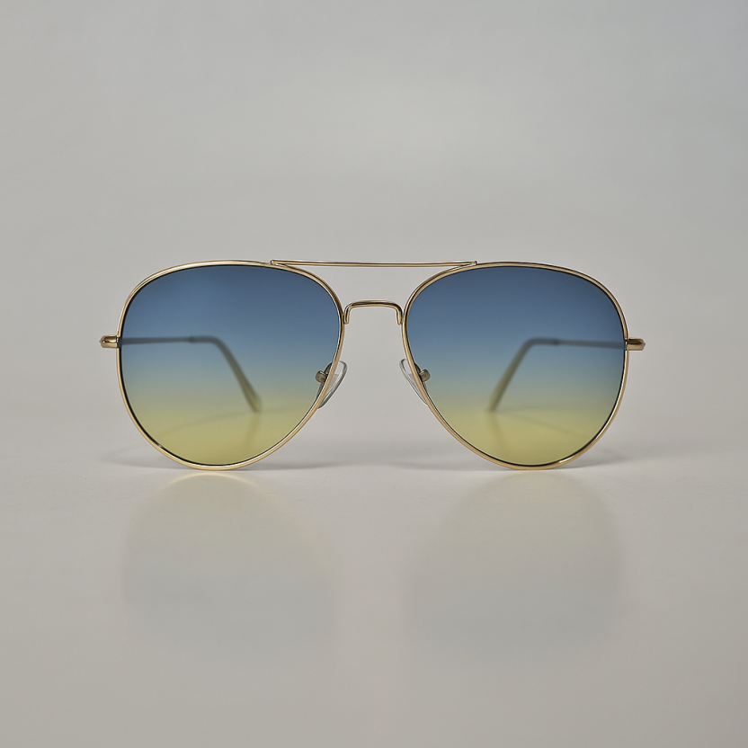 Distressed aviator sunglasses with colour gradient lenses 2250-03