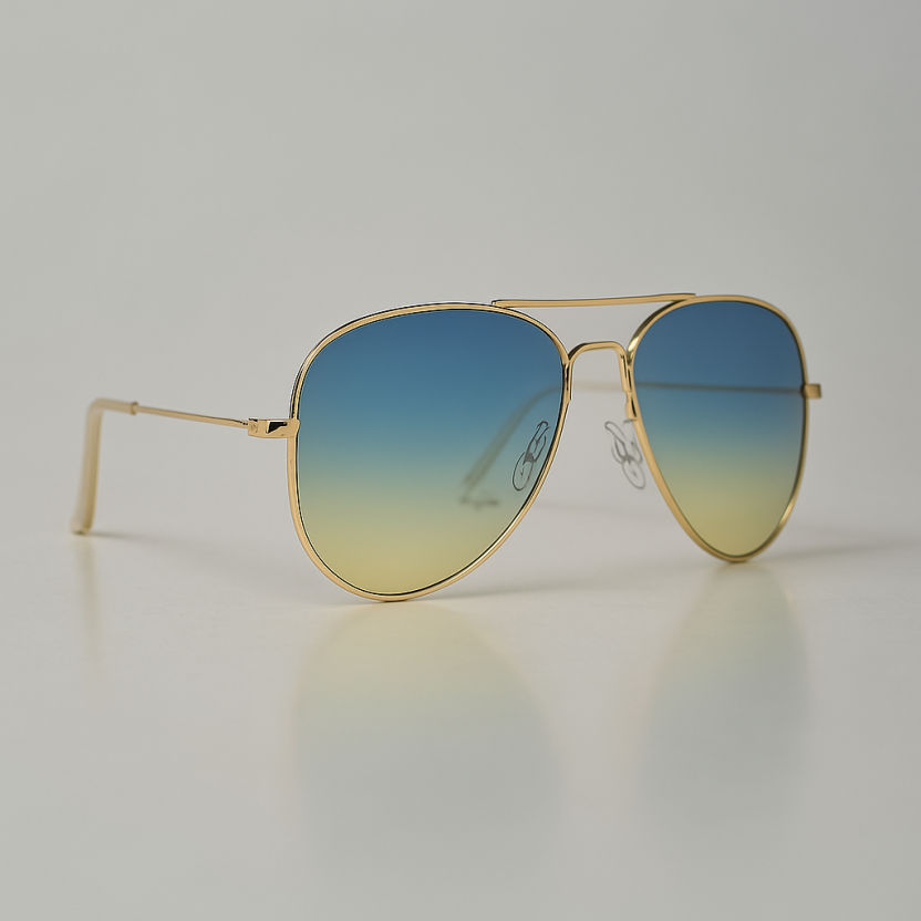 Distressed aviator sunglasses with colour gradient lenses 2250-03 - Image 2