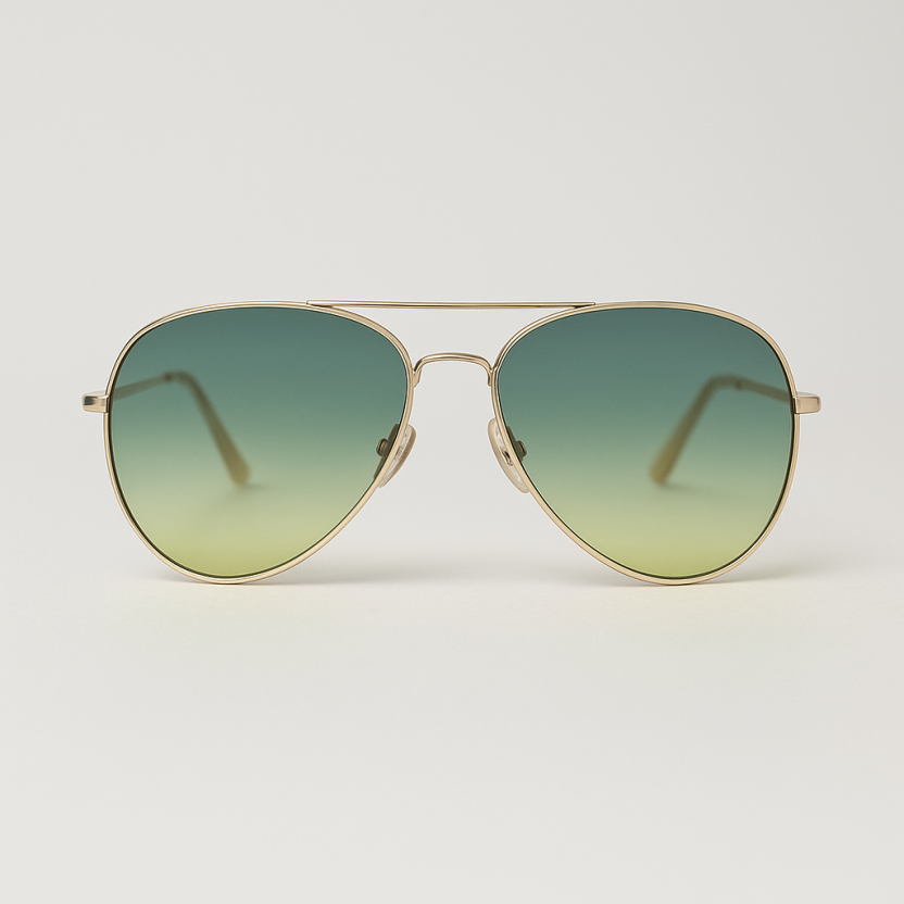 Distressed aviator sunglasses with gold frame 2250-05