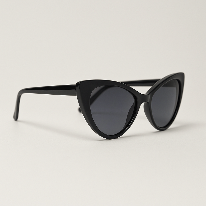 Black sunglasses with cateye shaped frame CATEYE_SW - Image 2