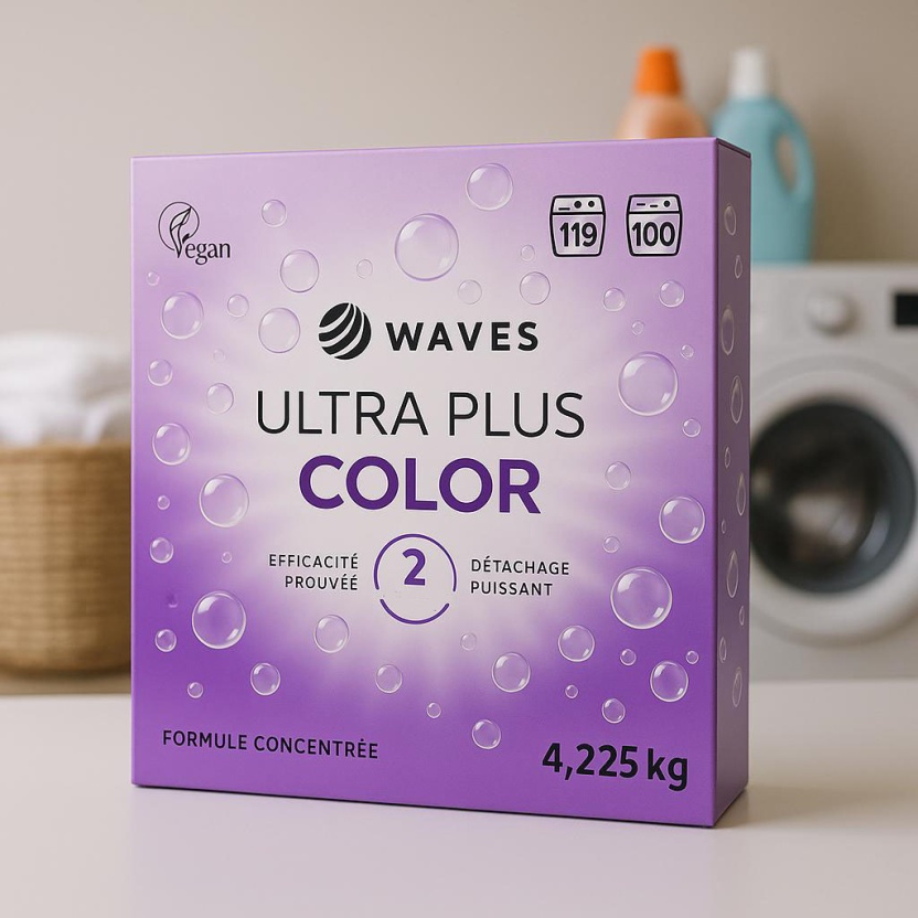 Waves vegan Ultra plus laundry detergent for coloured laundry 4.225 kilo