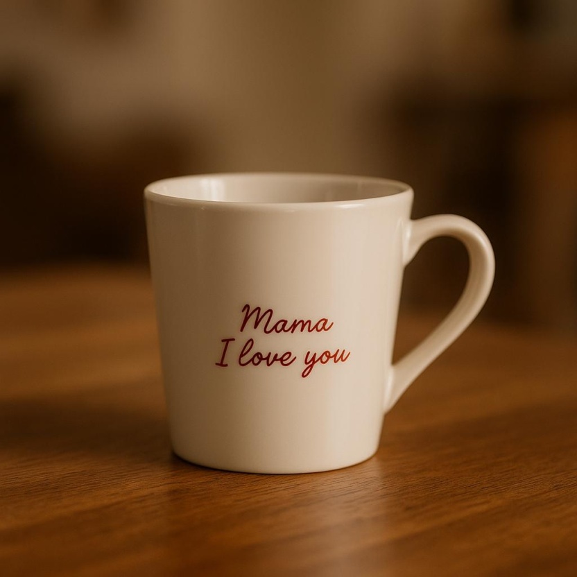 White Splendid ceramic mugs with text print in gift box 225ML