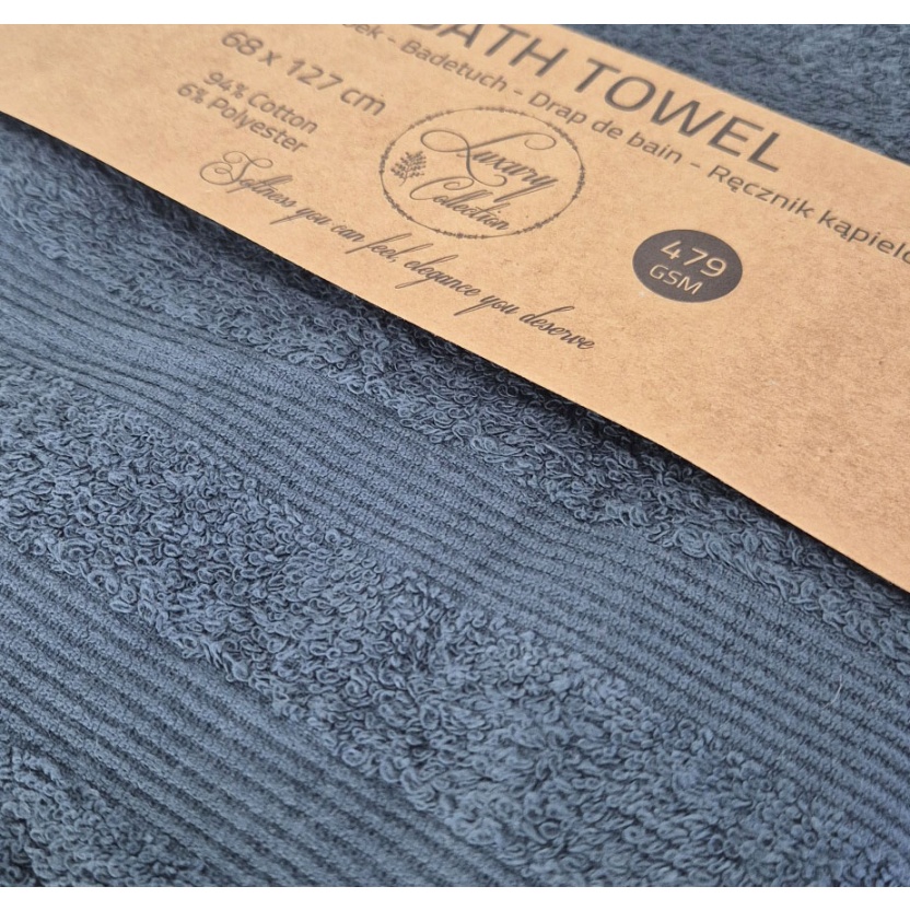 Donkerblauwe luxe badhanddoeken 68x127 cm - 479 g/m² - Afbeelding 2
