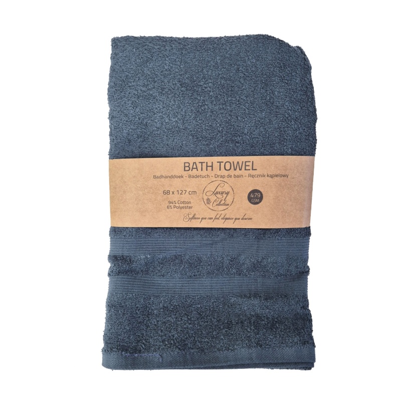 Donkerblauwe luxe badhanddoeken 68x127 cm - 479 g/m²