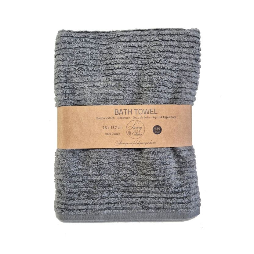 Charcoal grey luxury collection bath towels 76x137cm - 539 g/m²
