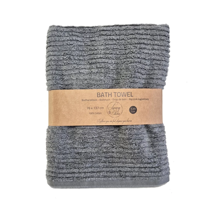 Charcoal grey luxury collection bath towels 76x137cm - 539 g/m²