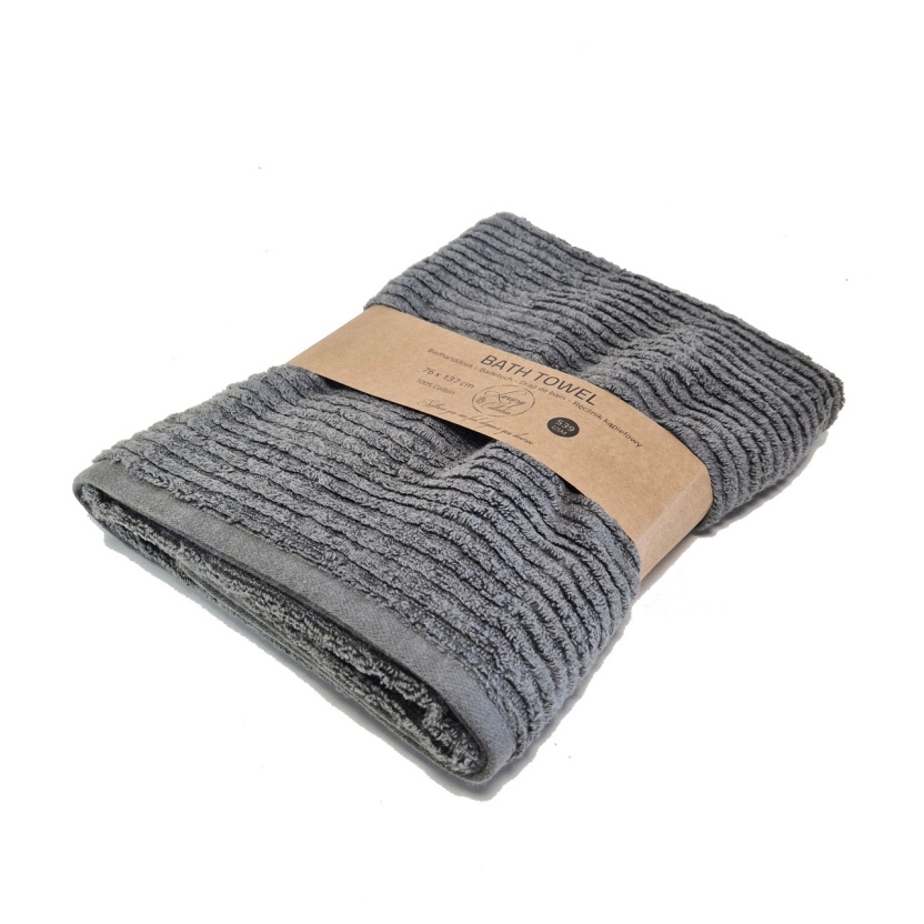Charcoal grey luxury collection bath towels 76x137cm - 539 g/m² - Image 2