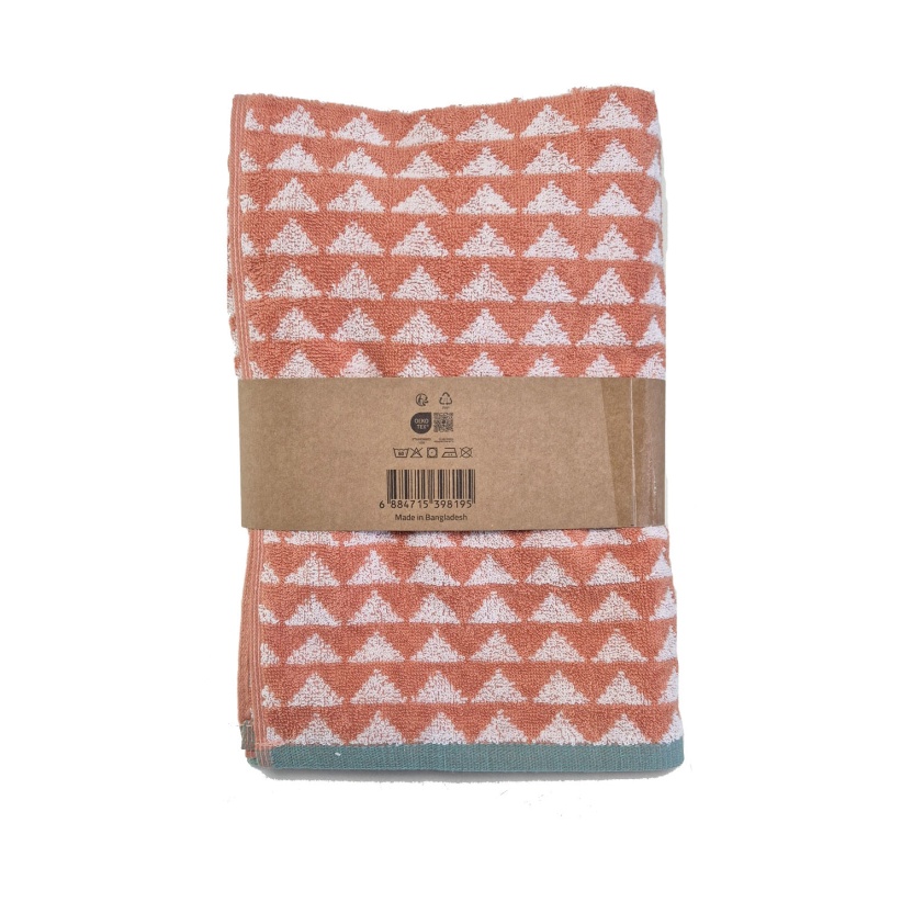 Orange/white luxury collection bath towels 68x132cm - 438 GSM - Image 2