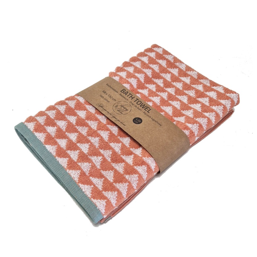 Orange/white luxury collection bath towels 68x132cm - 438 GSM - Image 4