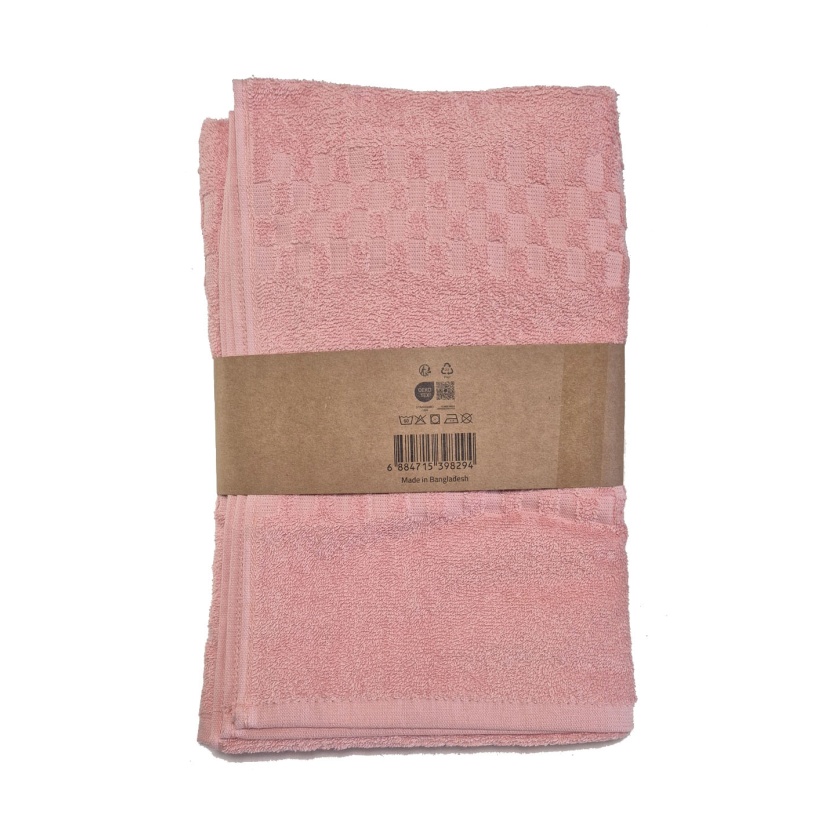 Koraalroze popcornweave luxe badhanddoeken 68x135cm - 447 g/m² - Afbeelding 2