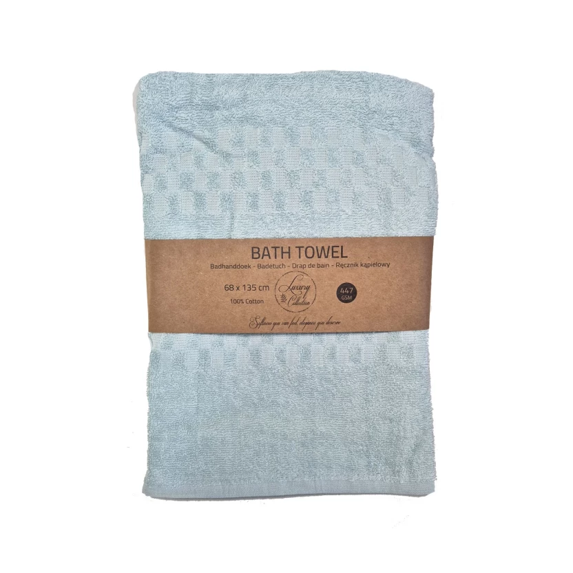 Light blue popcorn weave luxury collection bath towels 68x135cm - 447 g/m²