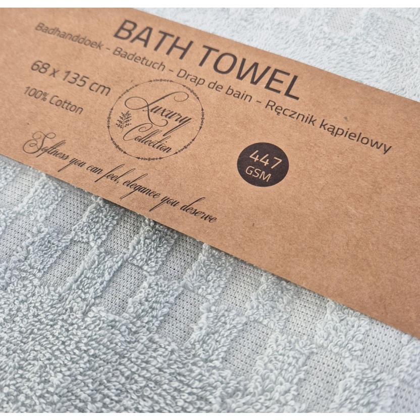 Light blue popcorn weave luxury collection bath towels 68x135cm - 447 g/m² - Image 2