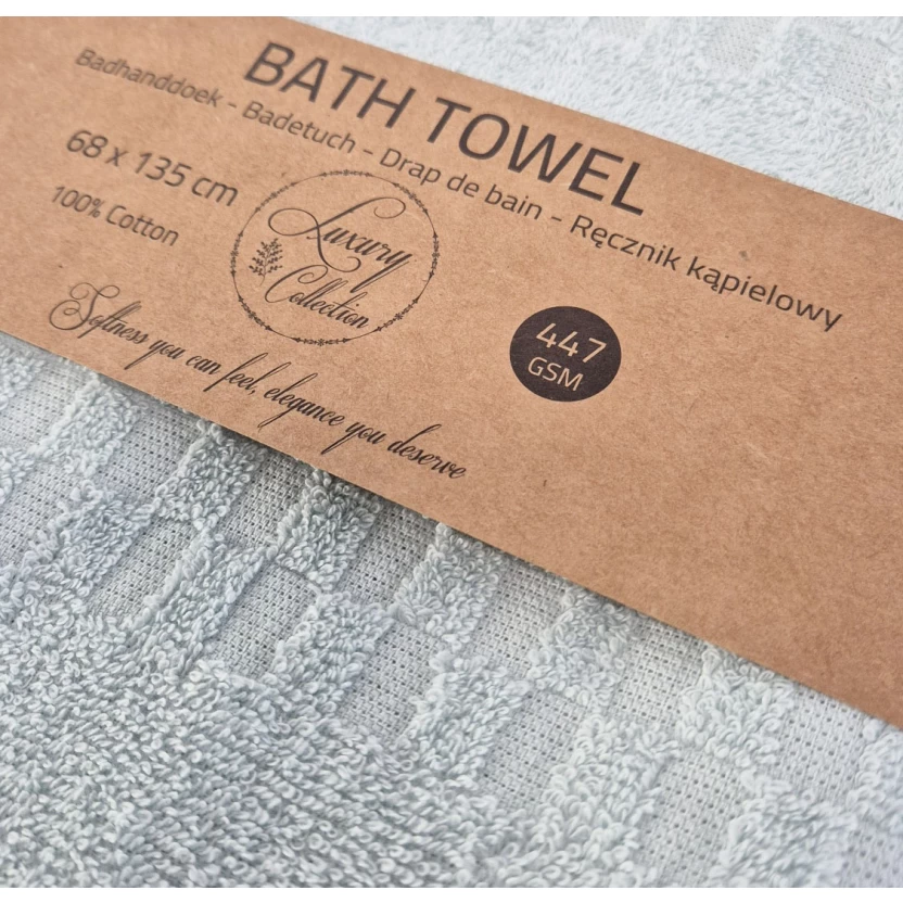 Light blue popcorn weave luxury collection bath towels 68x135cm - 447 g/m² - Image 2