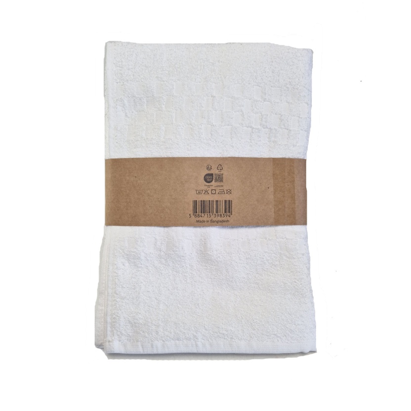 White popcorn weave luxury collection bath towels 68x135cm - 447 GSM - Image 2