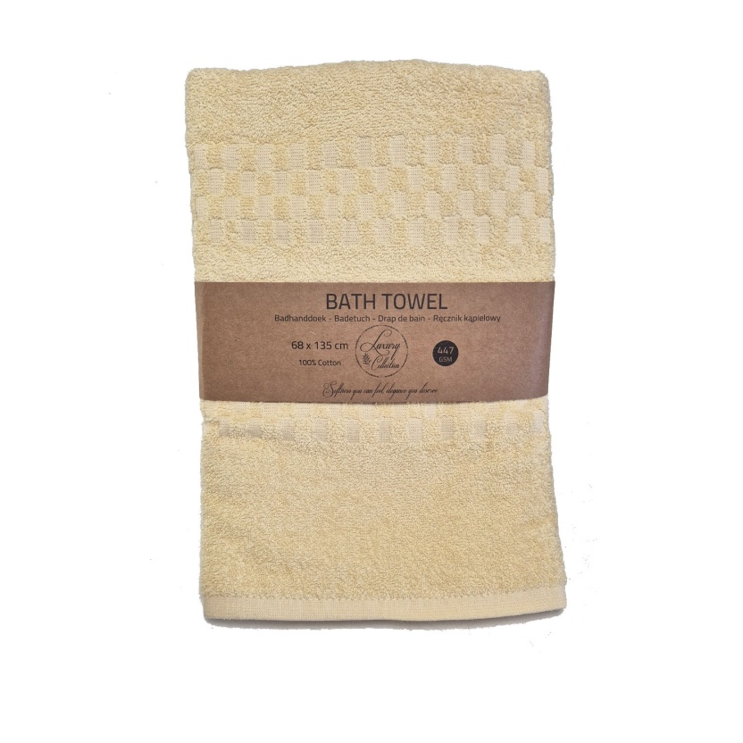 Yellow popcorn weave luxury collection bath towels 68x135cm - 447 g/m²