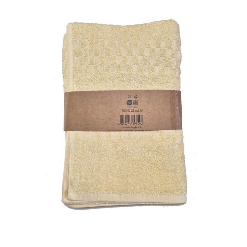 Yellow popcorn weave luxury collection bath towels 68x135cm - 447 g/m² - Image 3